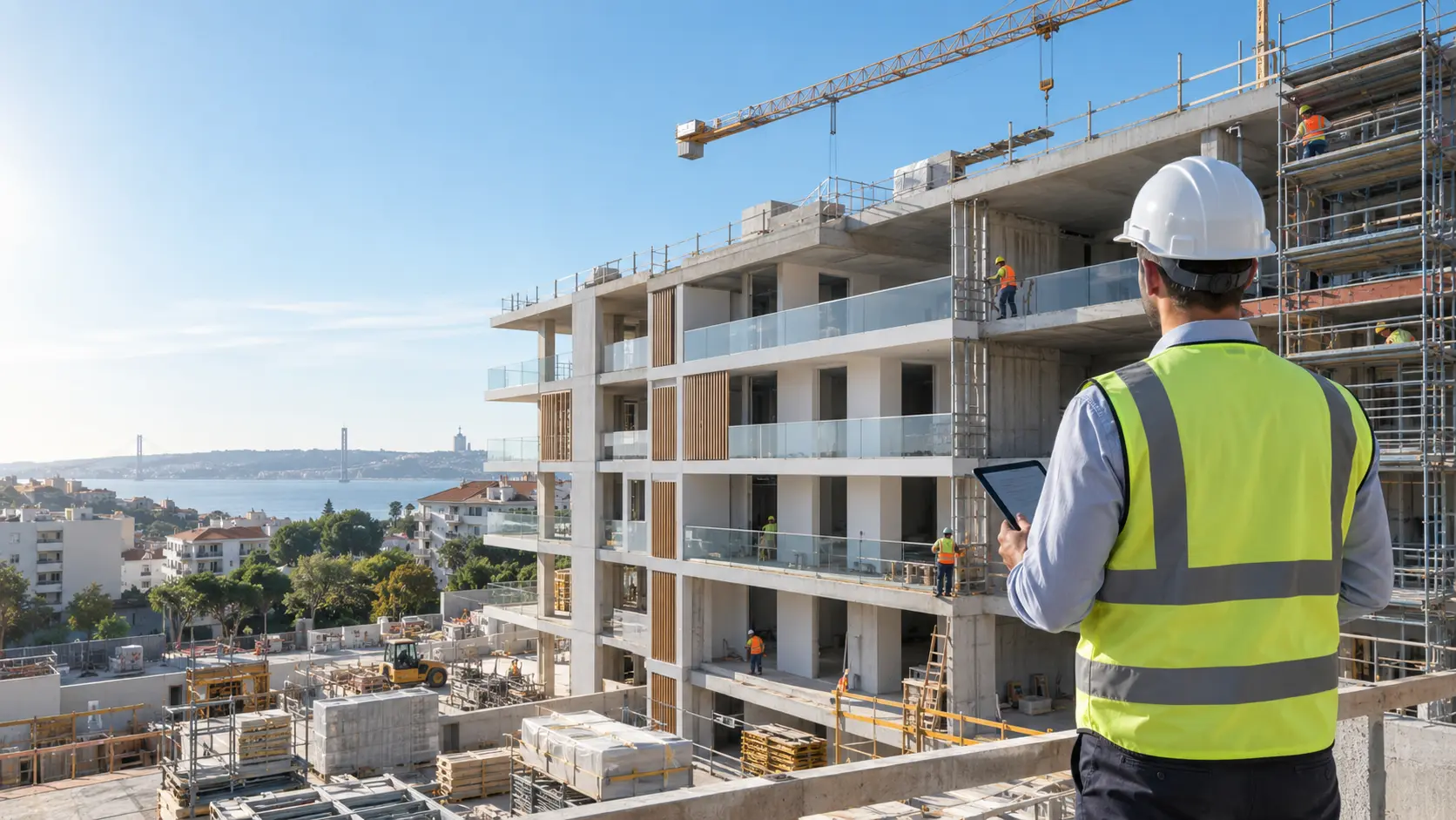 Obra de apartamentos acompanhada por um gestor